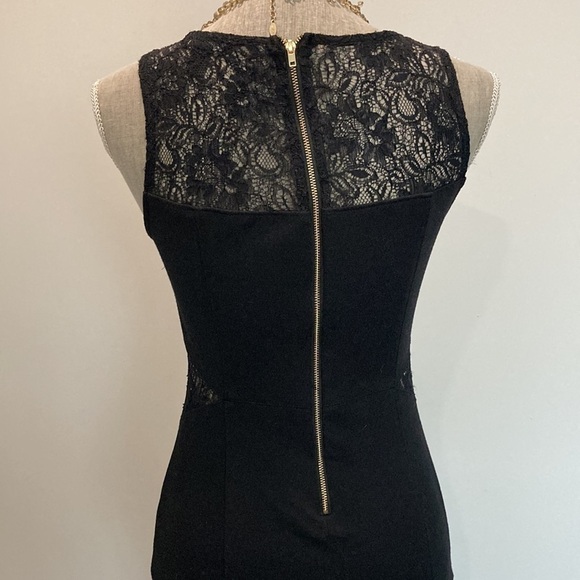 Black Sleeveless Bodycon Lace Dress Medium - Picture 11 of 15